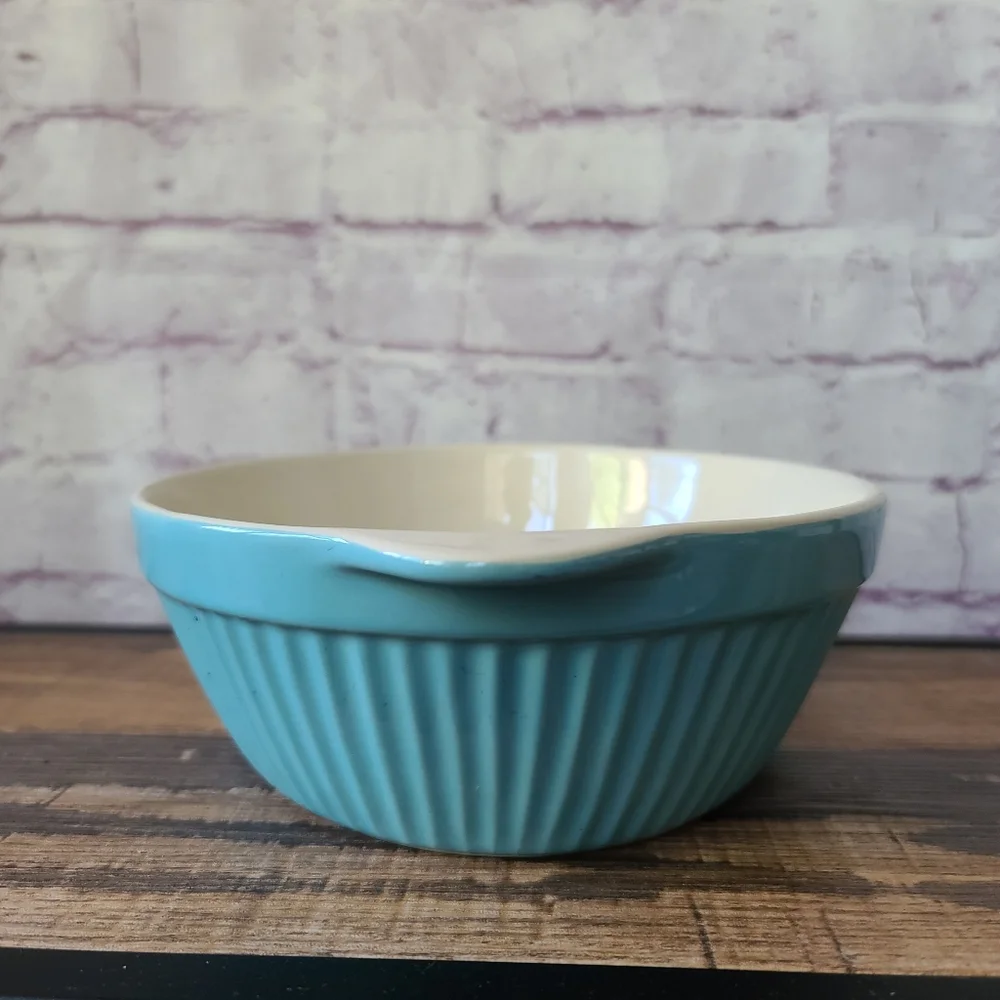 Ethos UK Design Aqua Cream Fluted Ceramic Oval Divided Baking Serving Dish 8x11